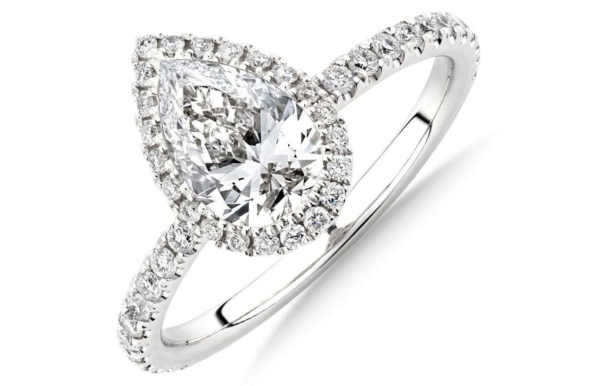 white gold pear engagement ring style