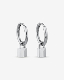 sterling silver hoop charm earrings