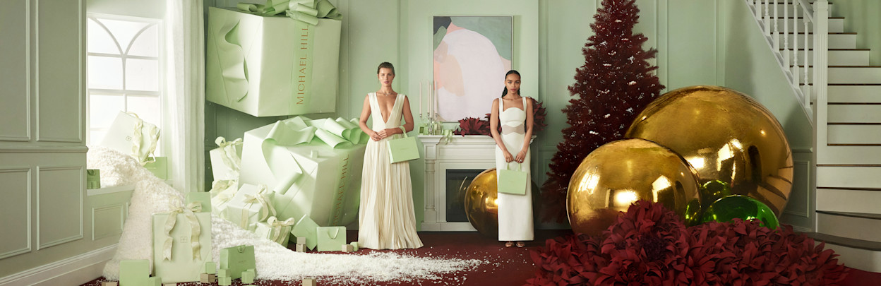 Image of 2 models for Michael Hill Christmas campaign