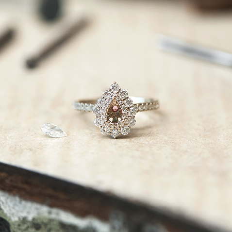 Sir Michael Hill Designer Bridal Pear Cut Diamond