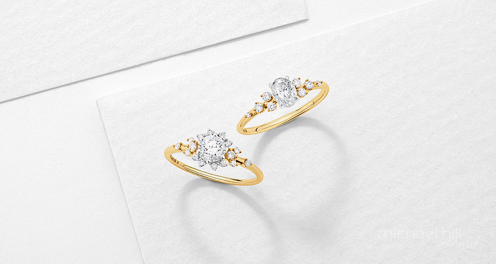 Two Cluster Multi Stone Engagement Rings