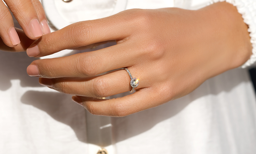 Engagement Ring reflecting light