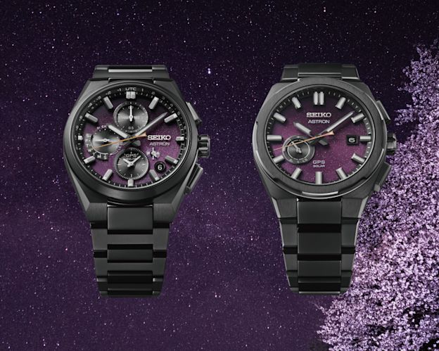Seiko watch on purple background
