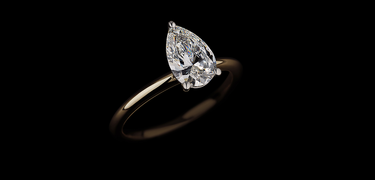 pear solitaire ring