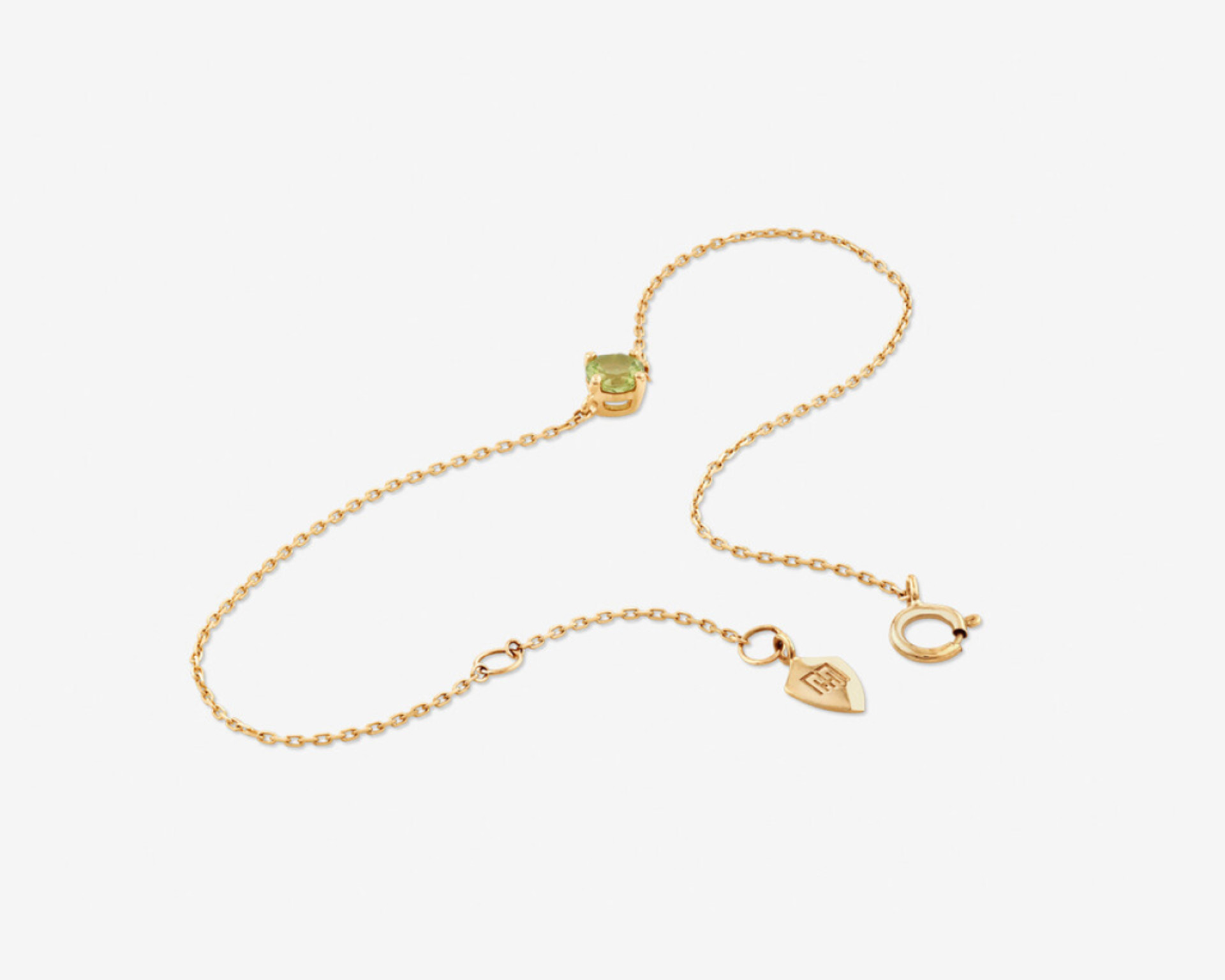 peridot gemstone yellow gold bracelet
