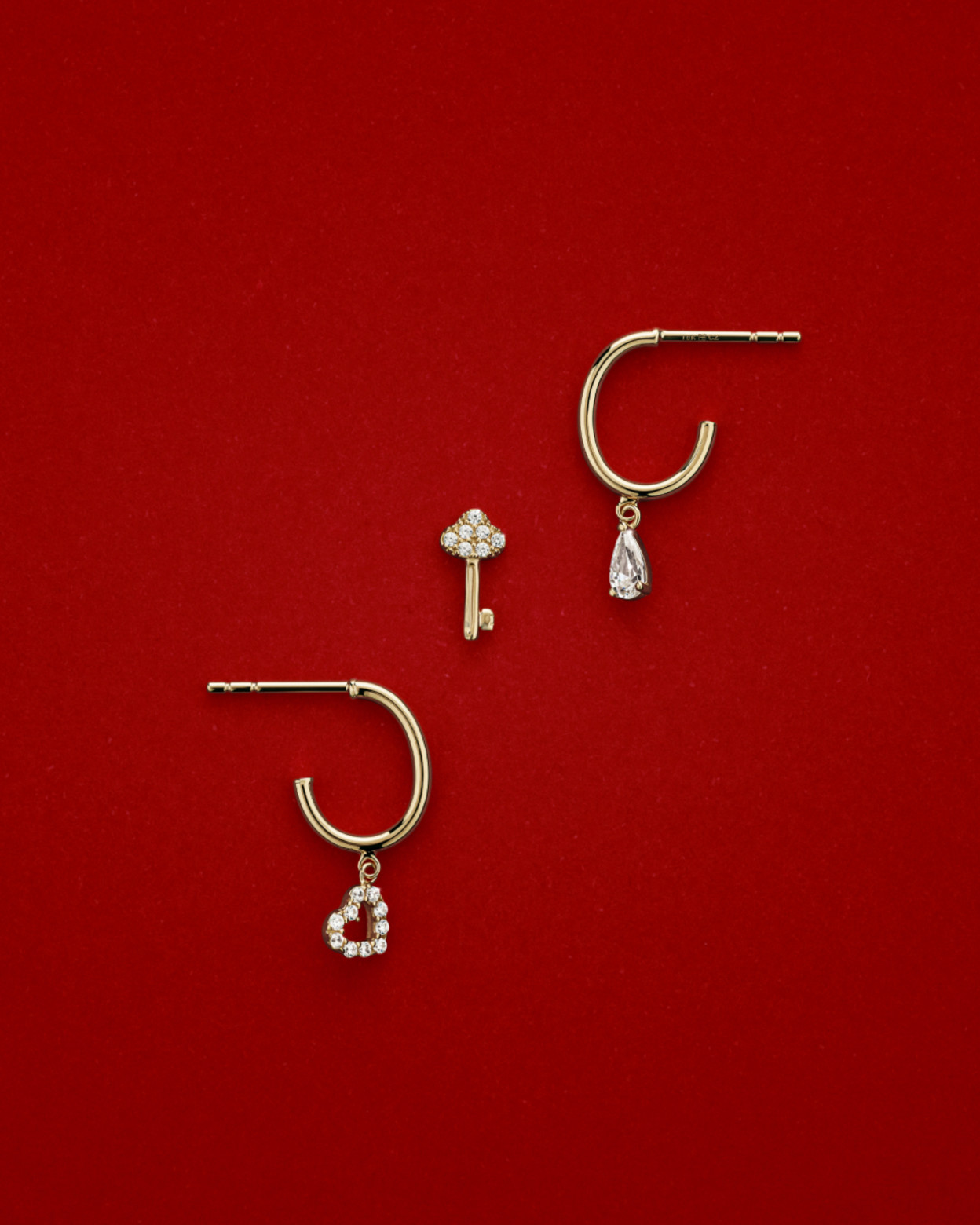 Flat lay of earrings