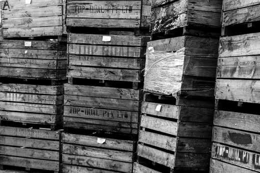 Photograph of old apple crates.