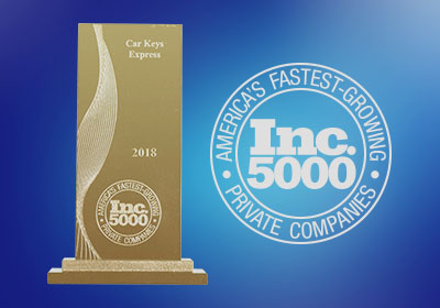 For the 3rd Time, Car Keys Express Appears on the Inc. 5000, Ranking No. 2,881 with Three-Year Revenue Growth of 142 Percent