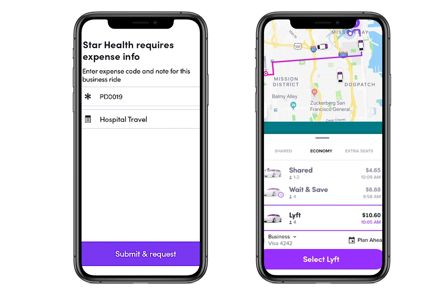 Business profiles in app screen