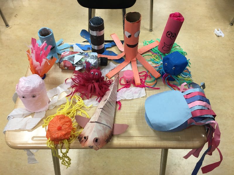 We love the diversity of sea creatures that our teams are making! The bio-diversity in our ocean is reflected in the creativity of the Amigos del Mundo team from Midwest City High in Oklahoma.