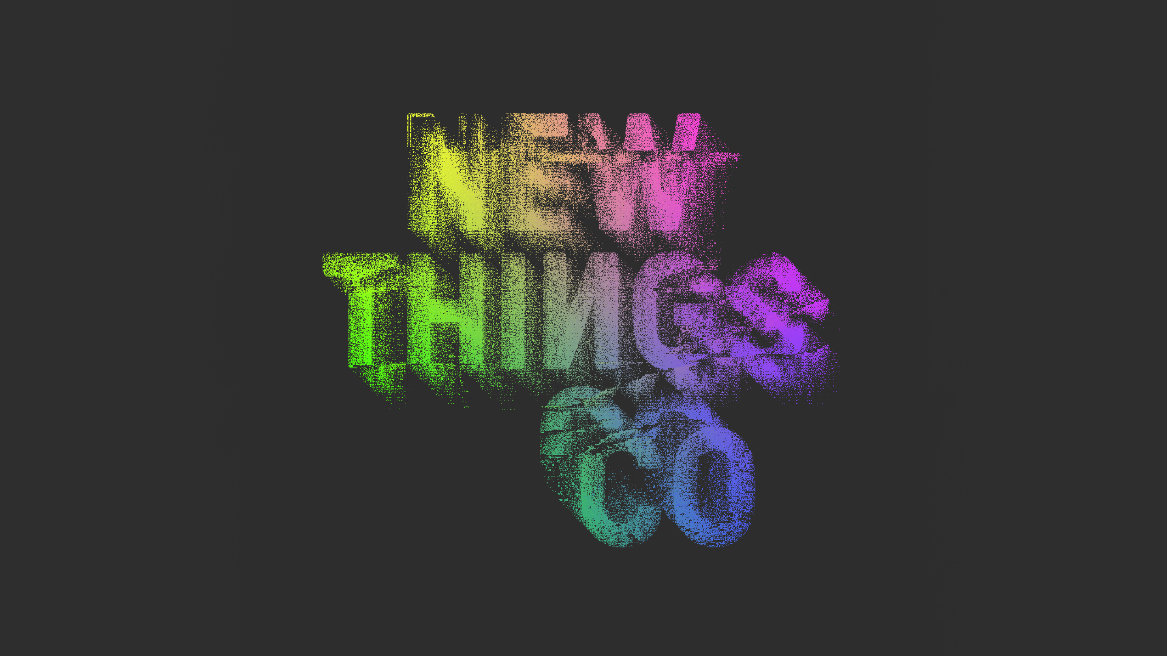 Artistic and colorful New Things Co logo.