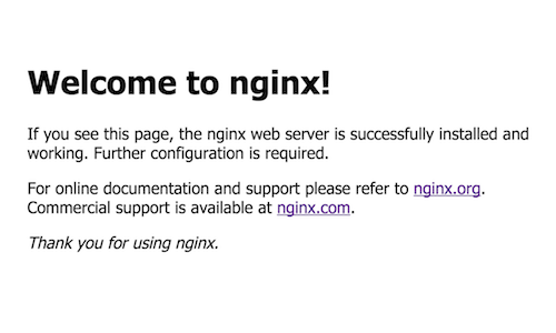 NGINX Welcome Page Message