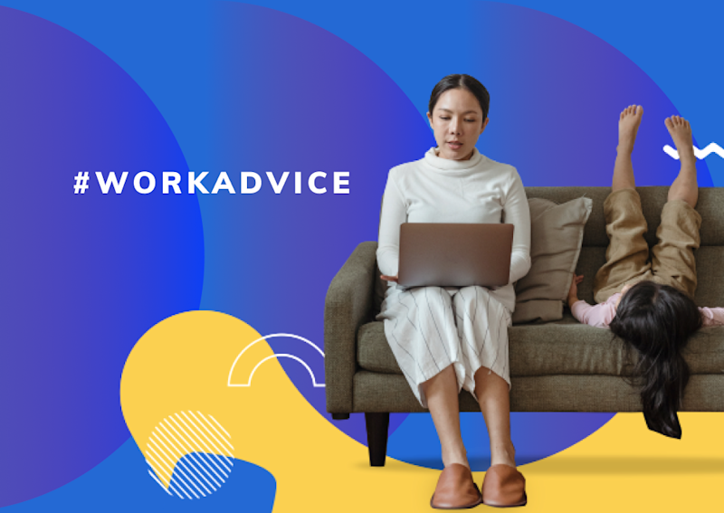 #WorkAdvice with a woman sitting on couch with child (Thumbnail)