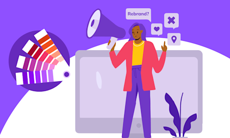 Illustration of a women with a megaphone (thumbnail)