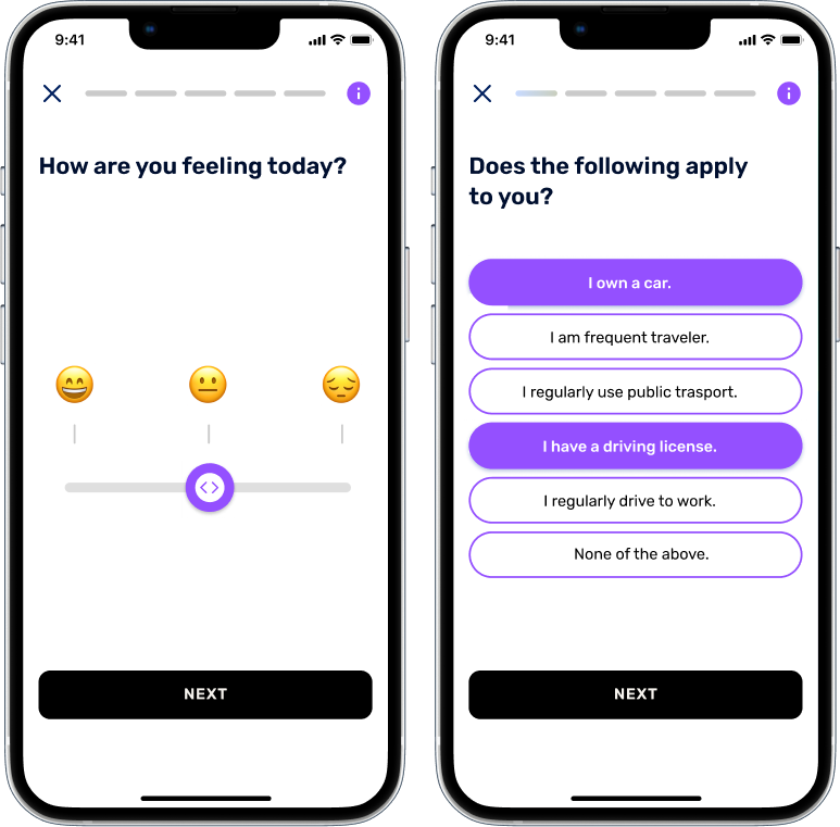 Ilustration with mobiles - how are you feeling today