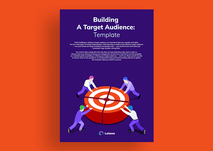 A book with the title Building a target audience template on orange background