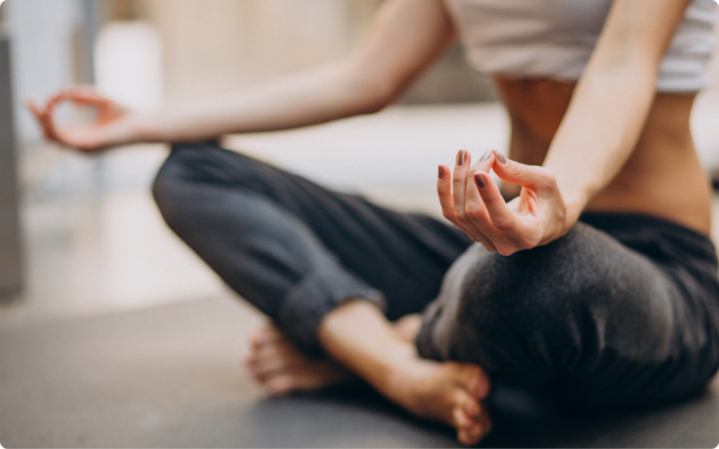 Health and Wellness Hero Woman In Yoga Pose