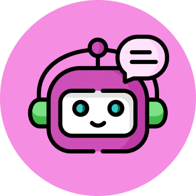 Pink bubble - illustration of a robot