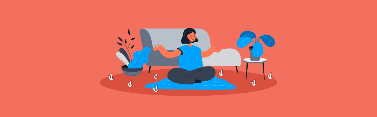 Illustration of a woman sitting in a yoga pose (Cover Image)