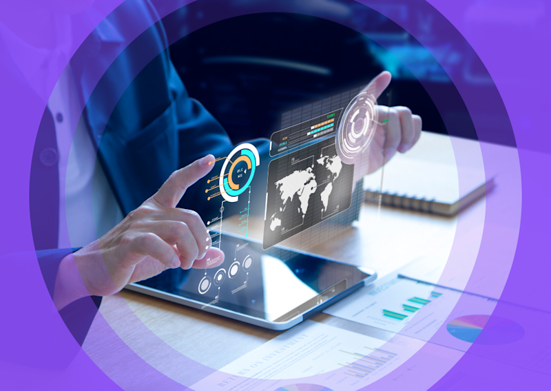 Photo of a hologram screen in purple frame (thumbnail)