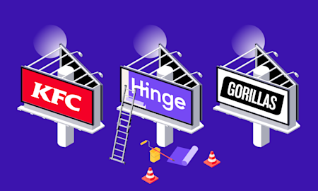 Illustration of three billboards with brand names (Thumbnail)