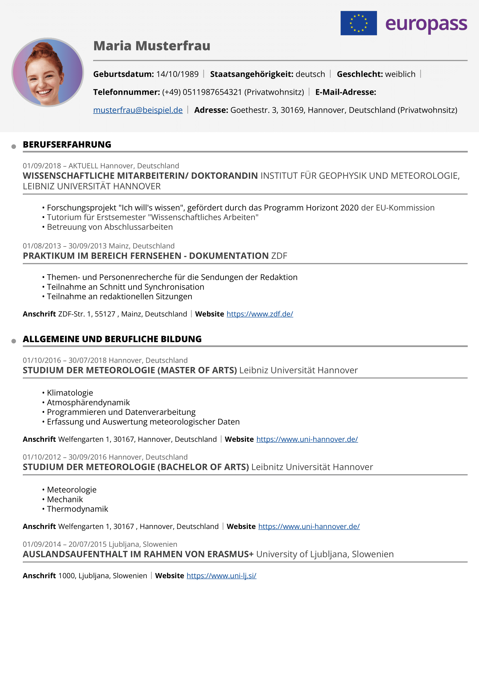 Europass CV 1