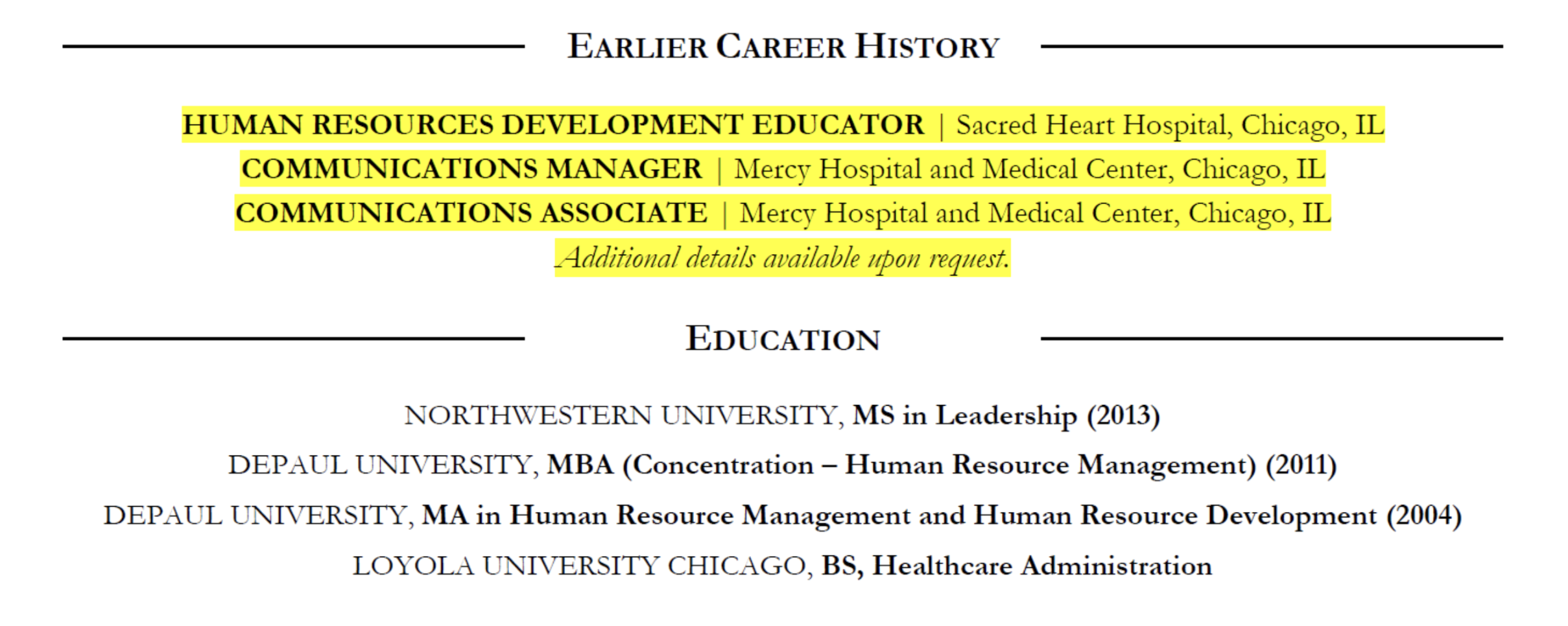 Earlier career history