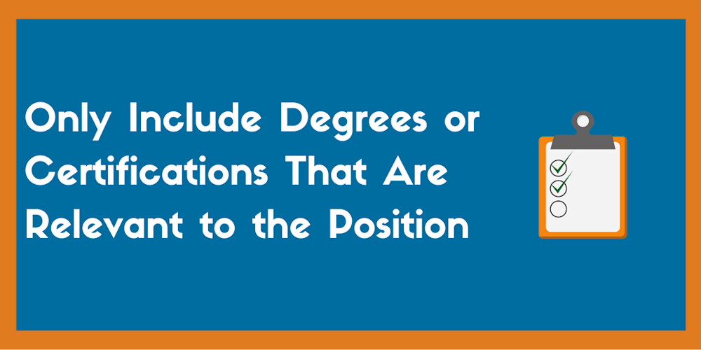 Irrelevant degree on resume