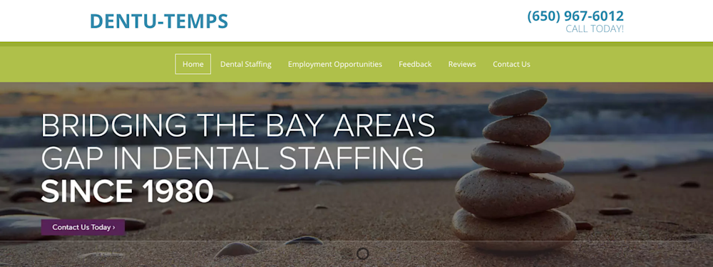 Dentu-Temps website | Bridging the Bay Area's gap in dental staffing since 1980