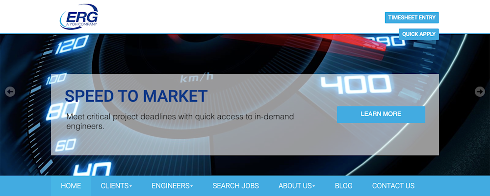 ERG website Speed to market