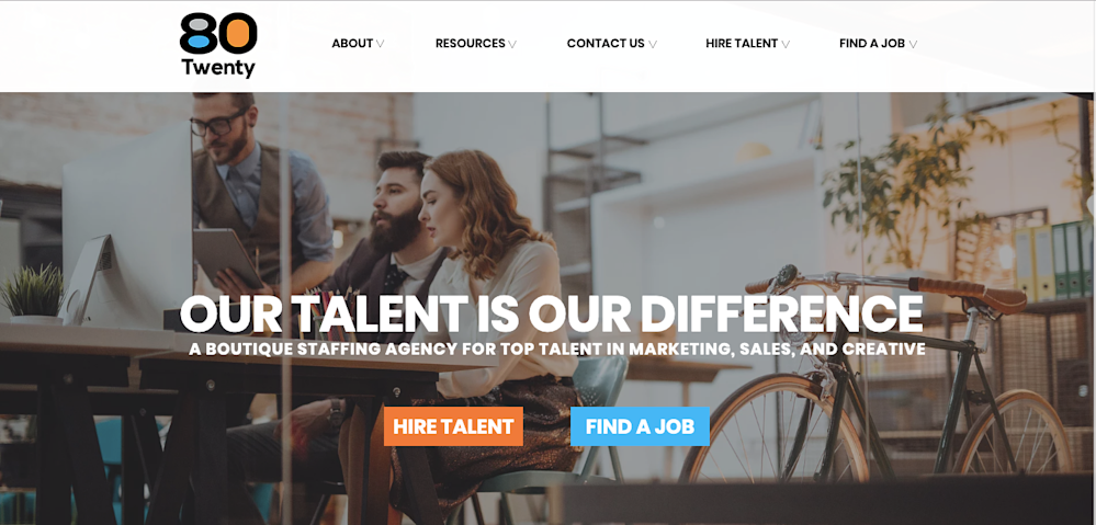 80Twenty website | Our talent is our difference