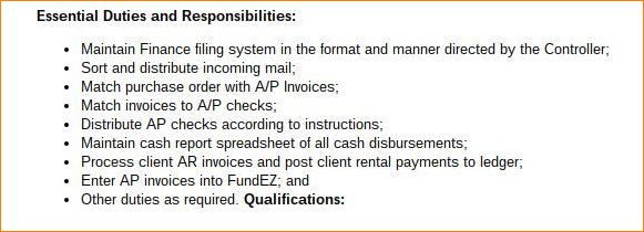 Job description