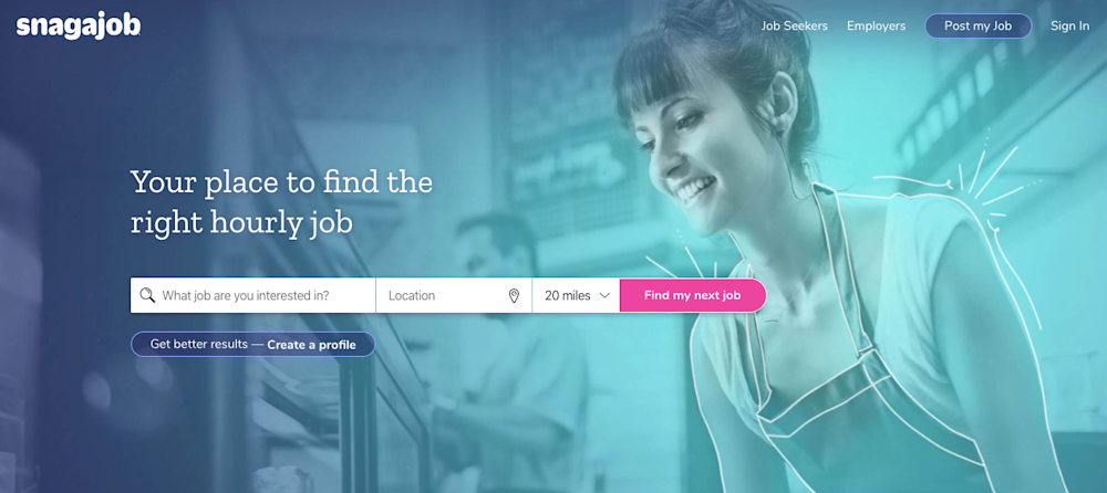 snagajob site for job search
