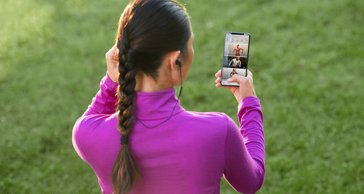 Image of someone using the Peloton App