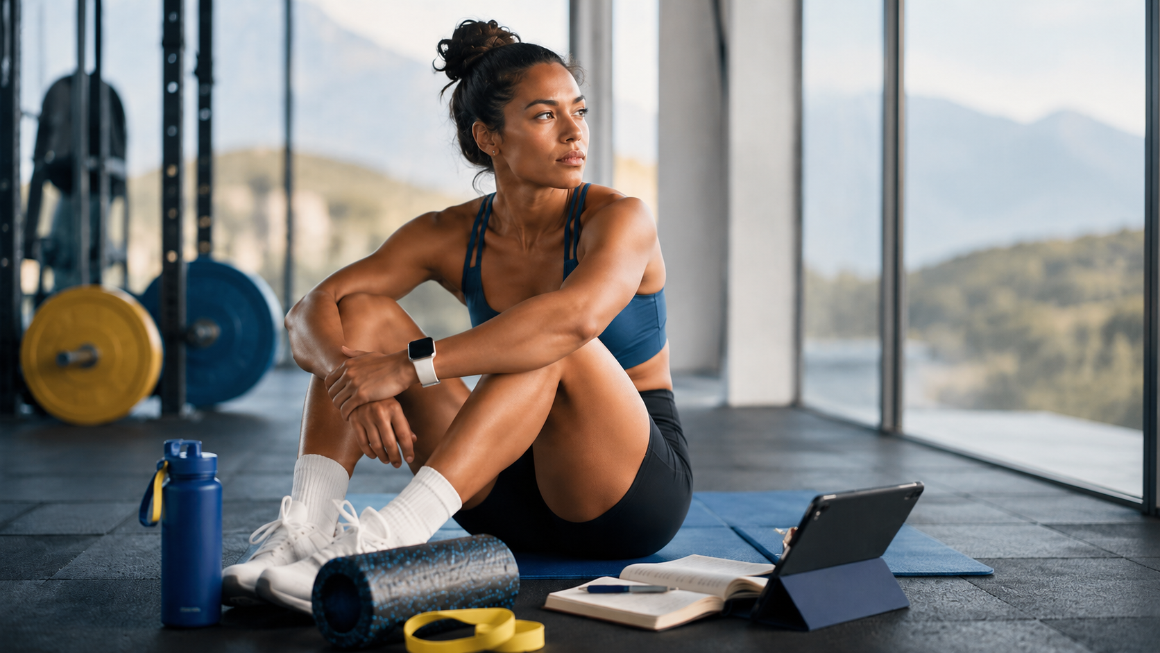 Entspannende Sportpause im Fitnessstudio