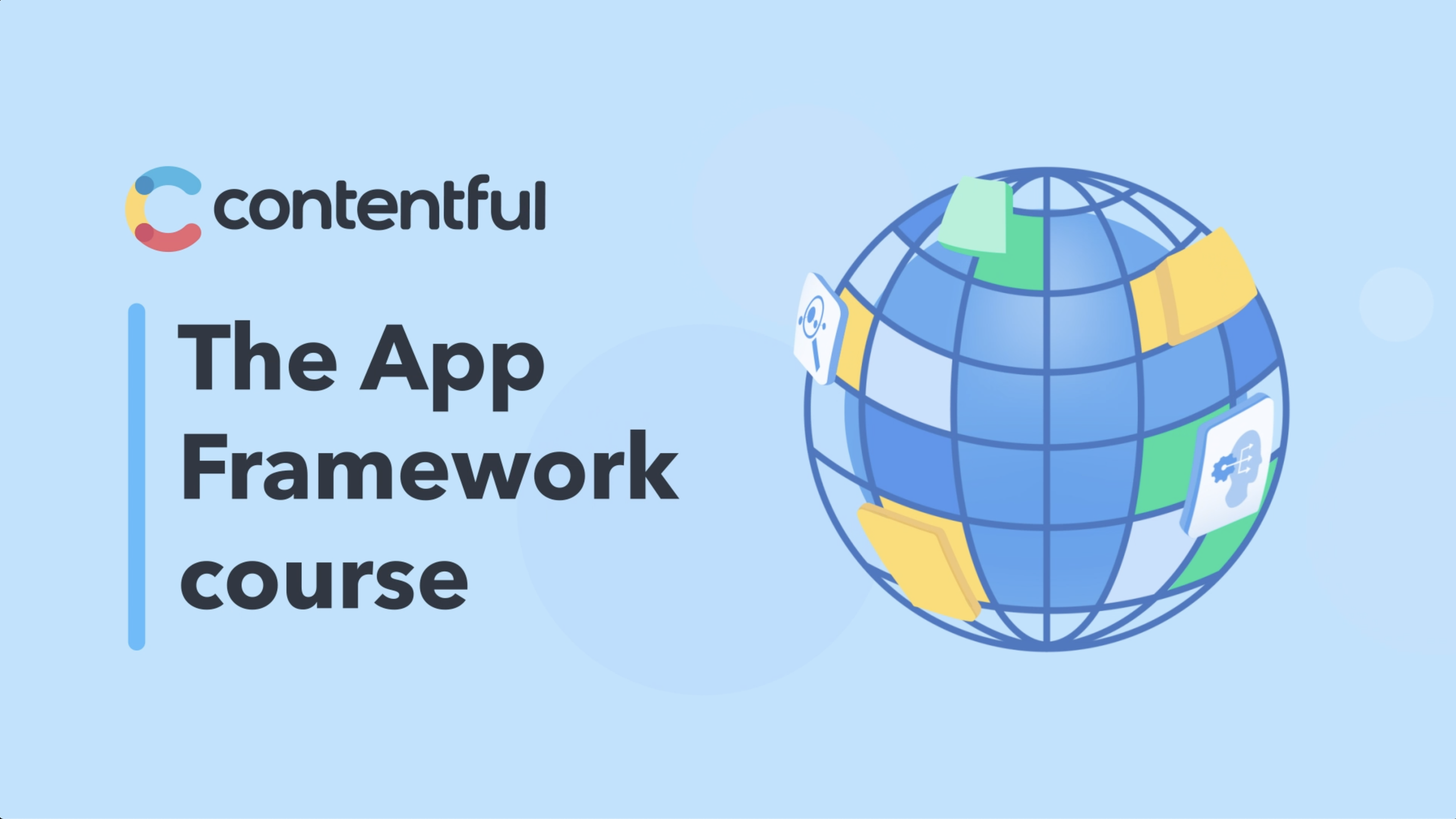 The App Framework course with a world logo