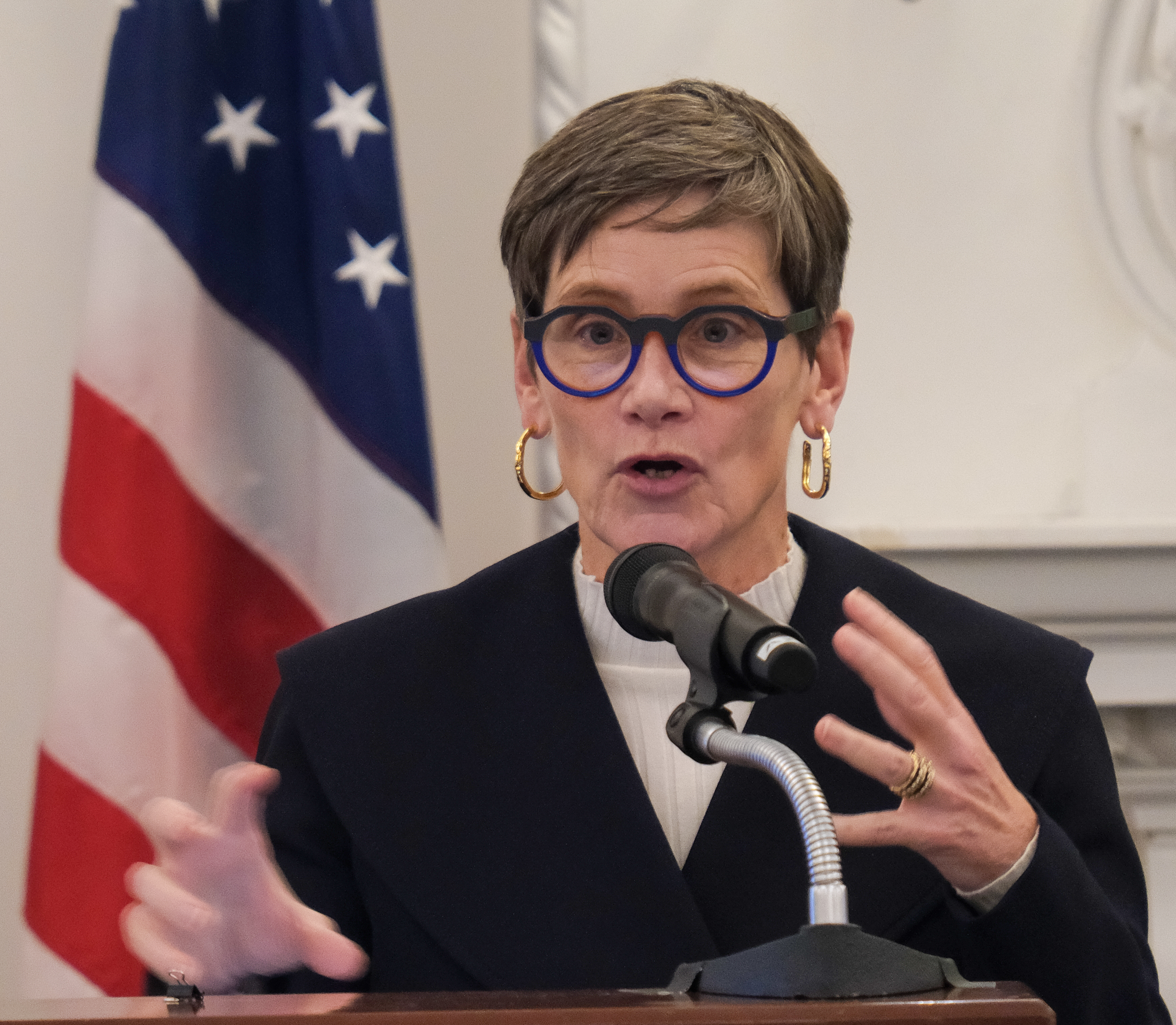 Nancy Mahon delivers a keynote address on the first day