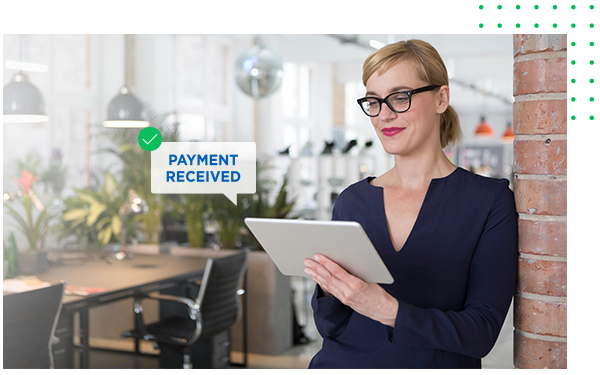 Architect receiving an online payment
