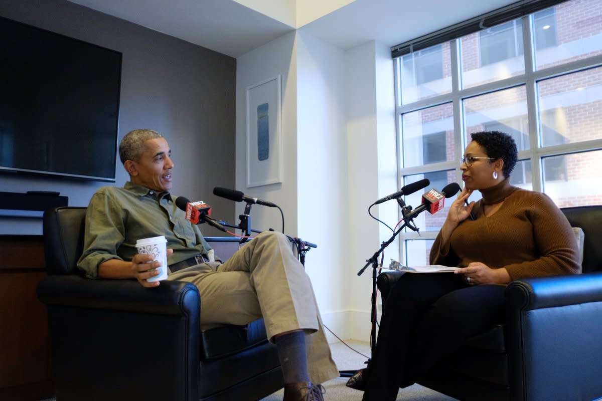 President Barack Obama and Jenn White, Photo by Colin McNulty/WBEZ President Barack Obama and Jenn White, Photo by Colin McNulty/WBEZ