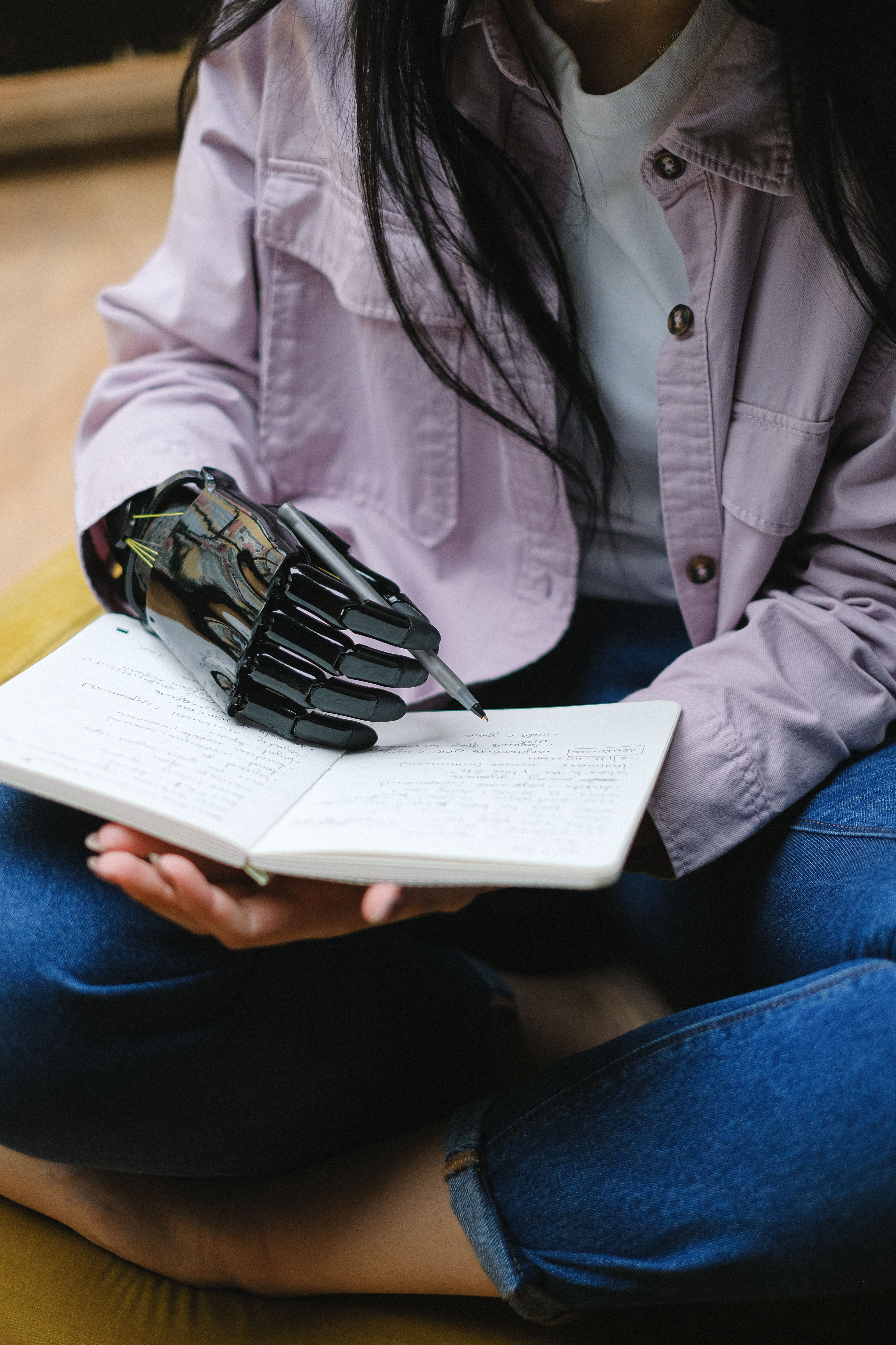 robot and person hands