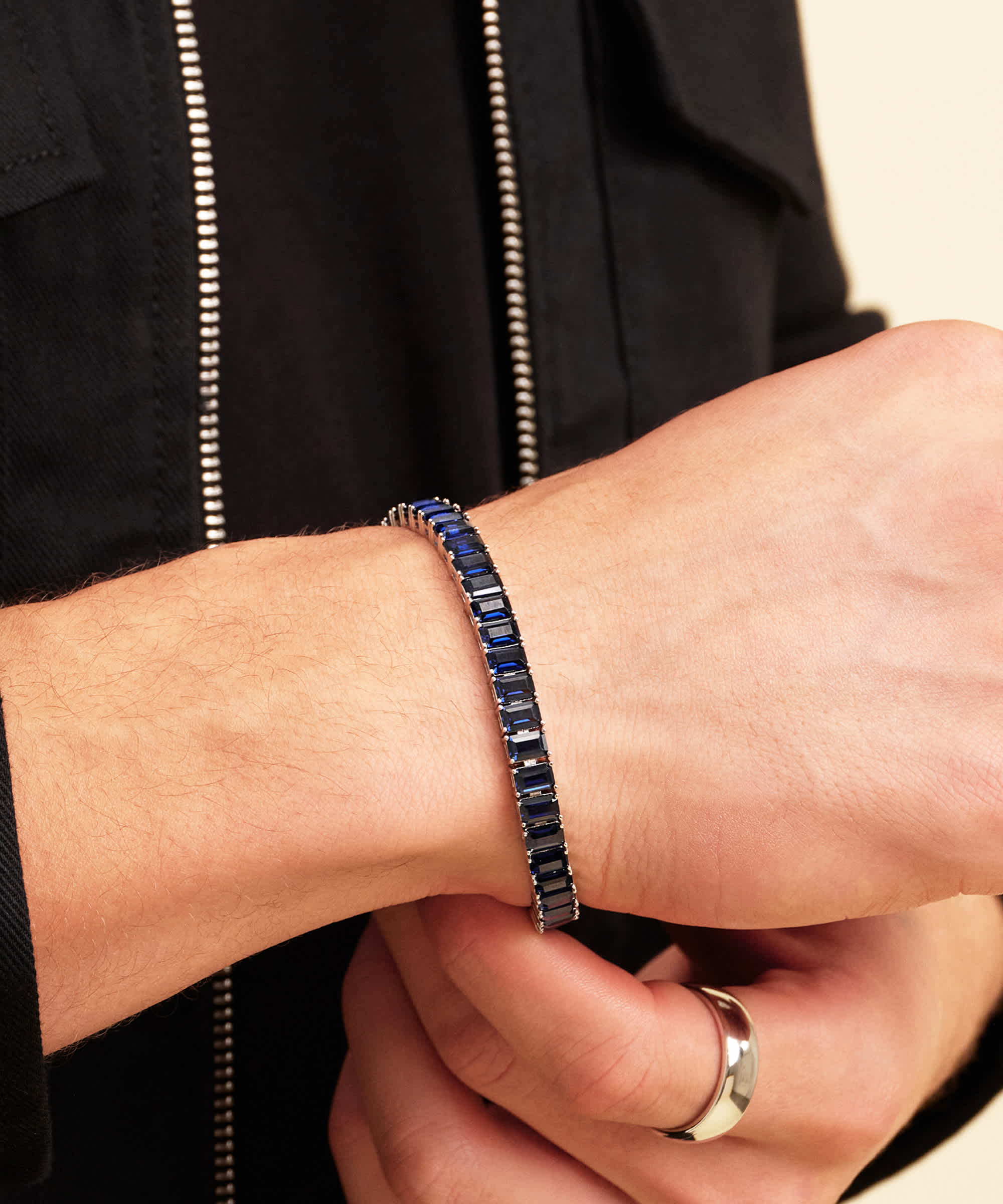Elevated Style - Blue Emerald Cut Tennis Bracelet