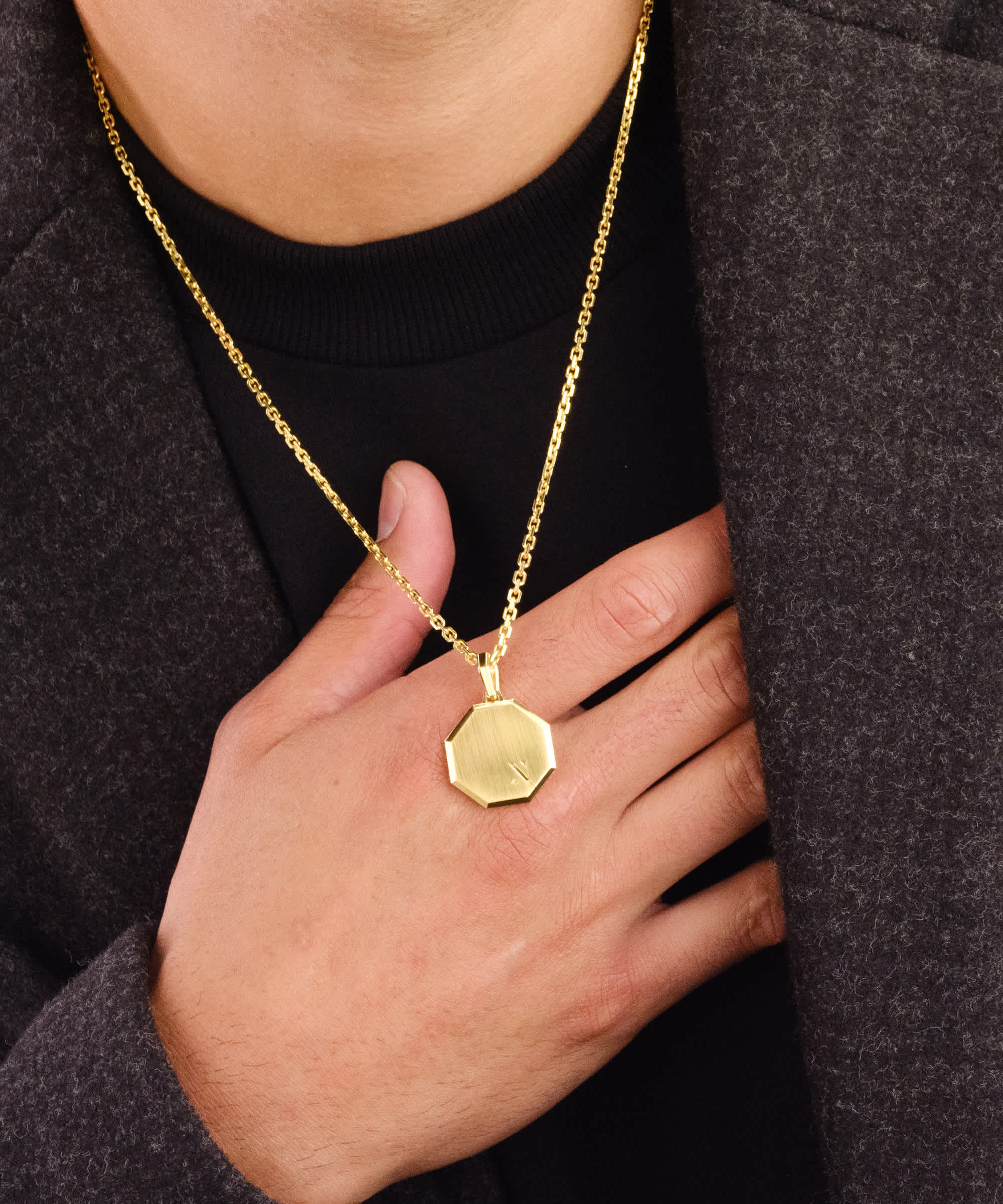 Chain Included - Combine Pendant Necklace Gold