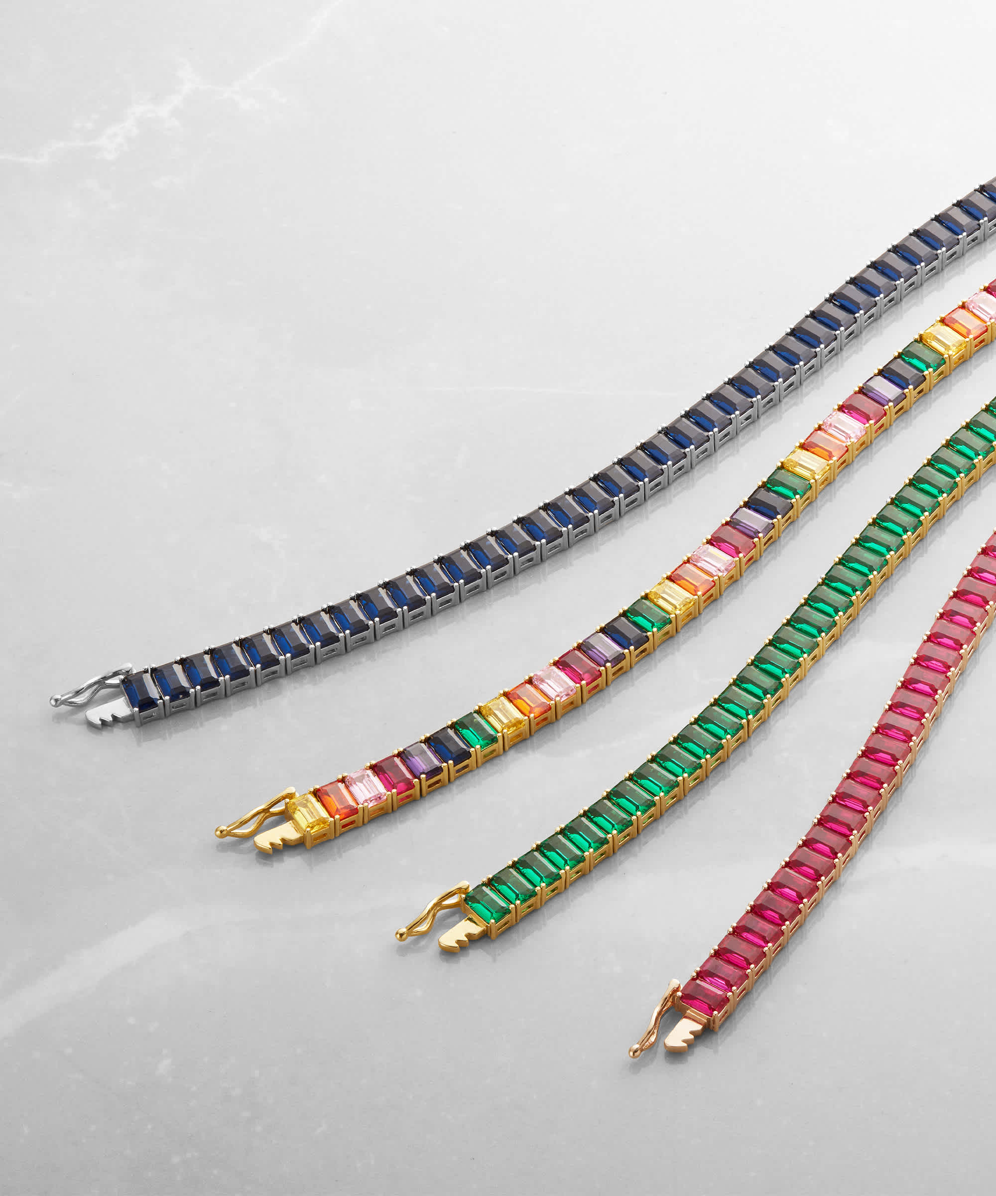 No Compromises - Green Emerald Cut Tennis Bracelet