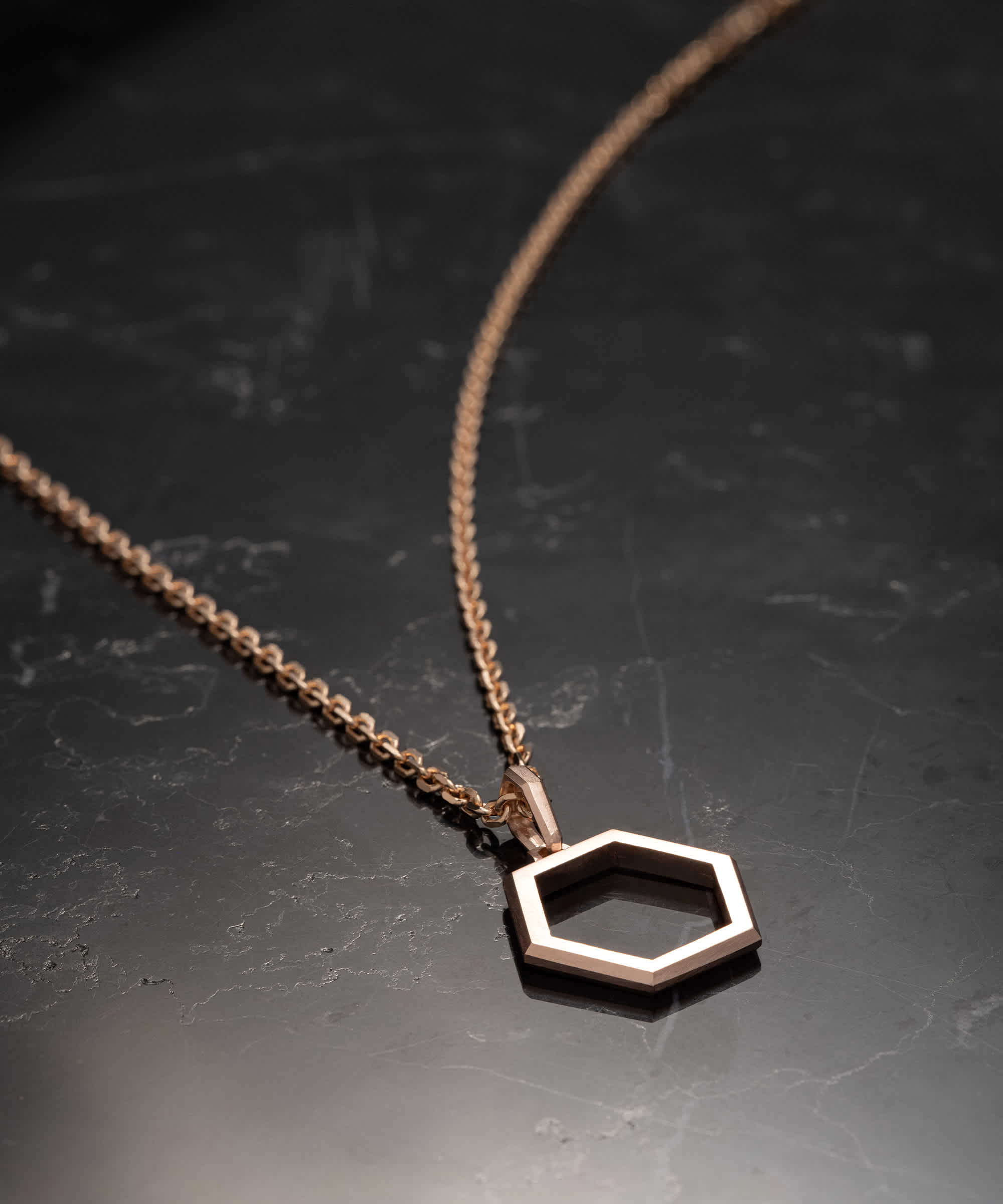 Chain Included - Rose Gold Helix Pendant Necklace