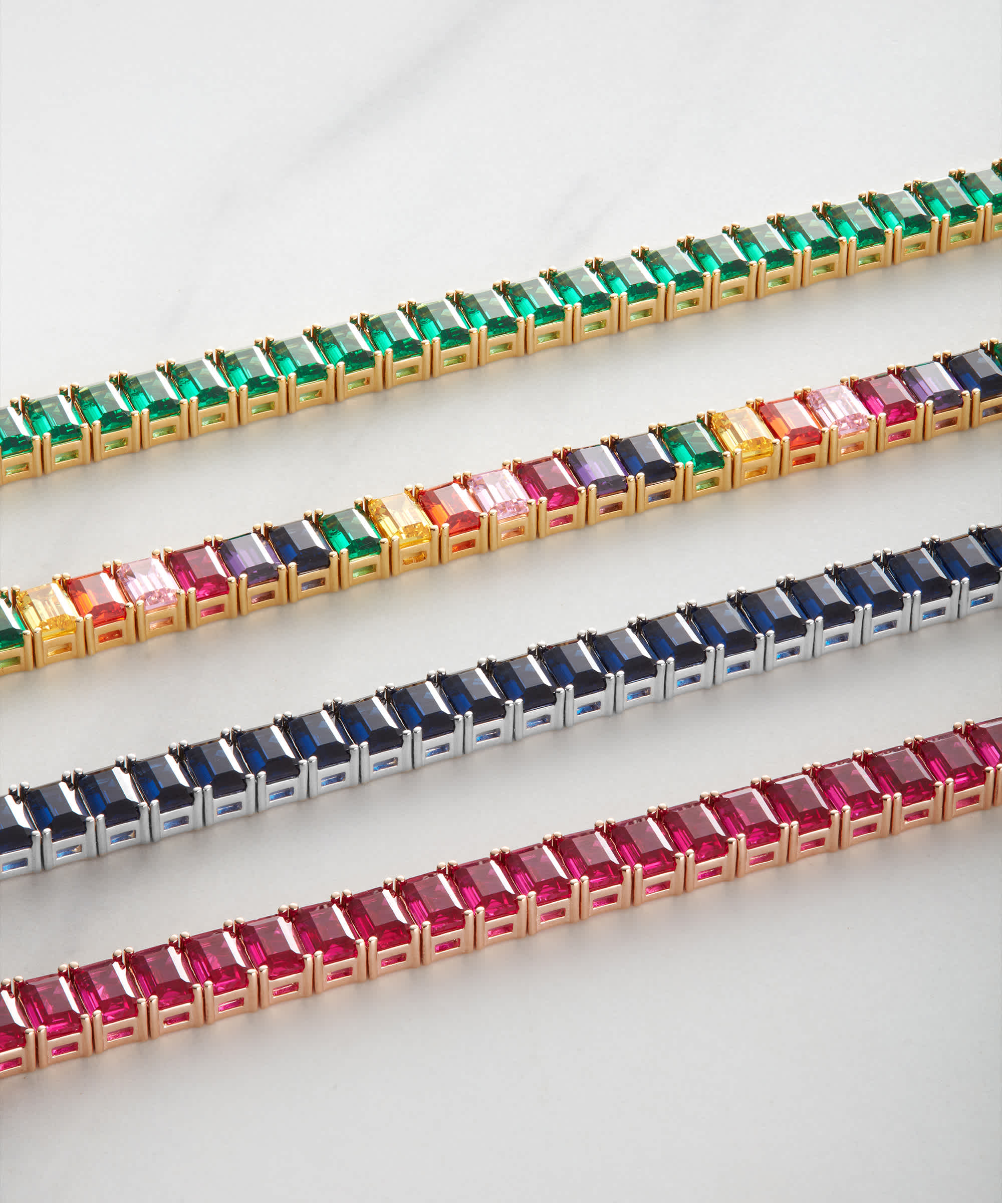 Attention to Detail - Green Emerald Cut Tennis Bracelet