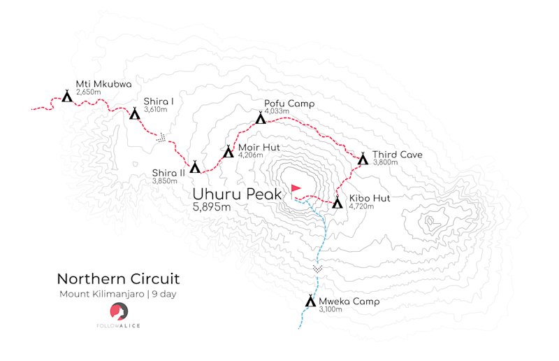 Northern Circuit route map