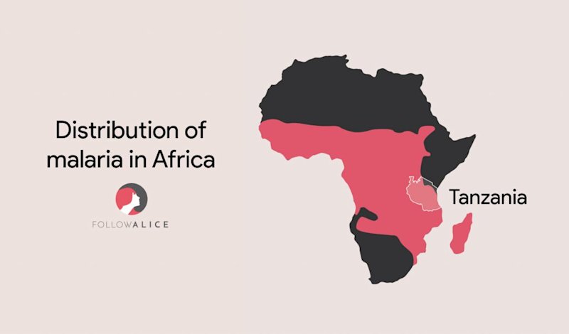 Map of malaria distribution in Africa