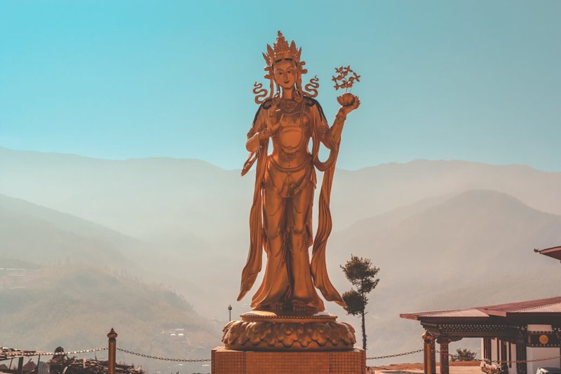 Buddha Dordenma statueoffering goddess Thimphu Bhutan