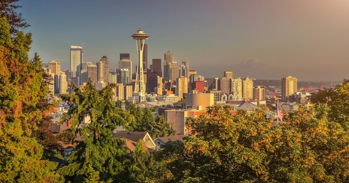 Beautiful panoramic view of Seattle, Washington