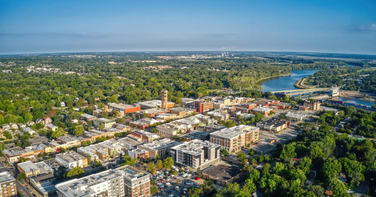 Aerial View of Lawrence Kansas and its State University